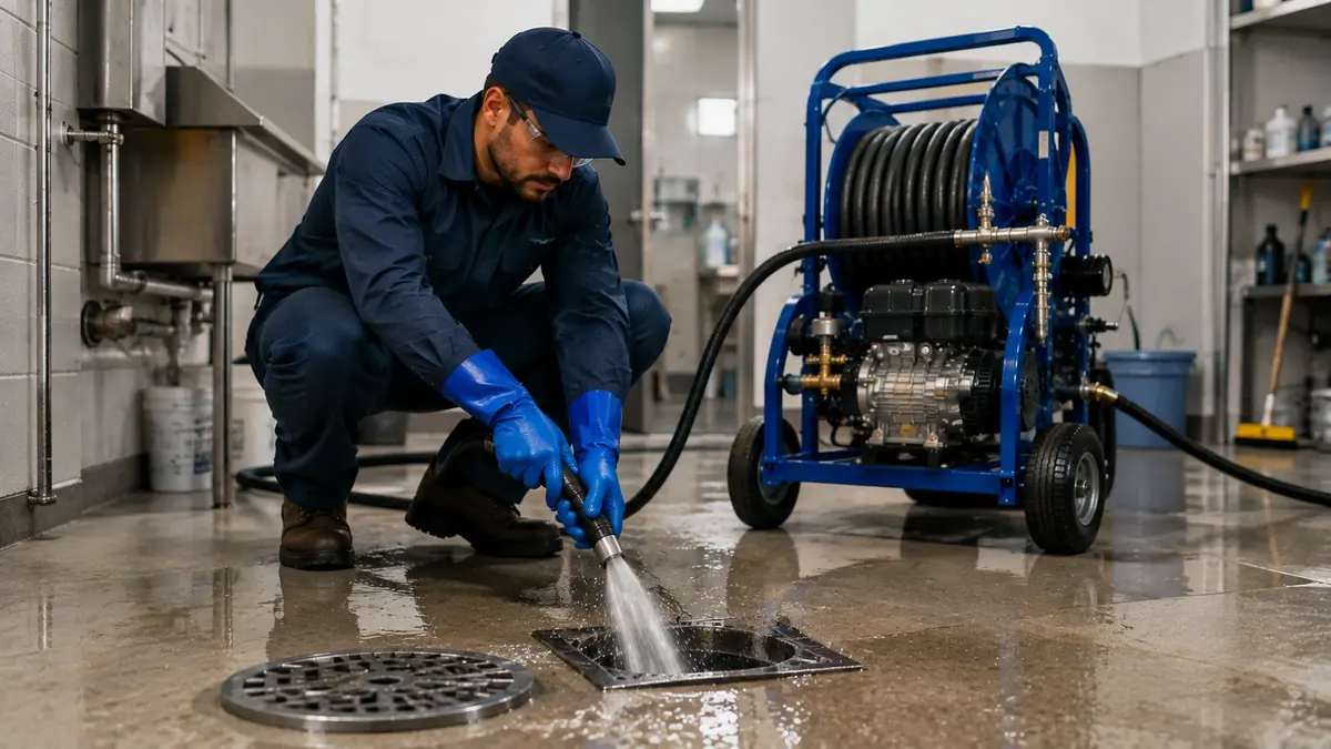 Floor Drain Hydro Jet Cleaning in Kernville