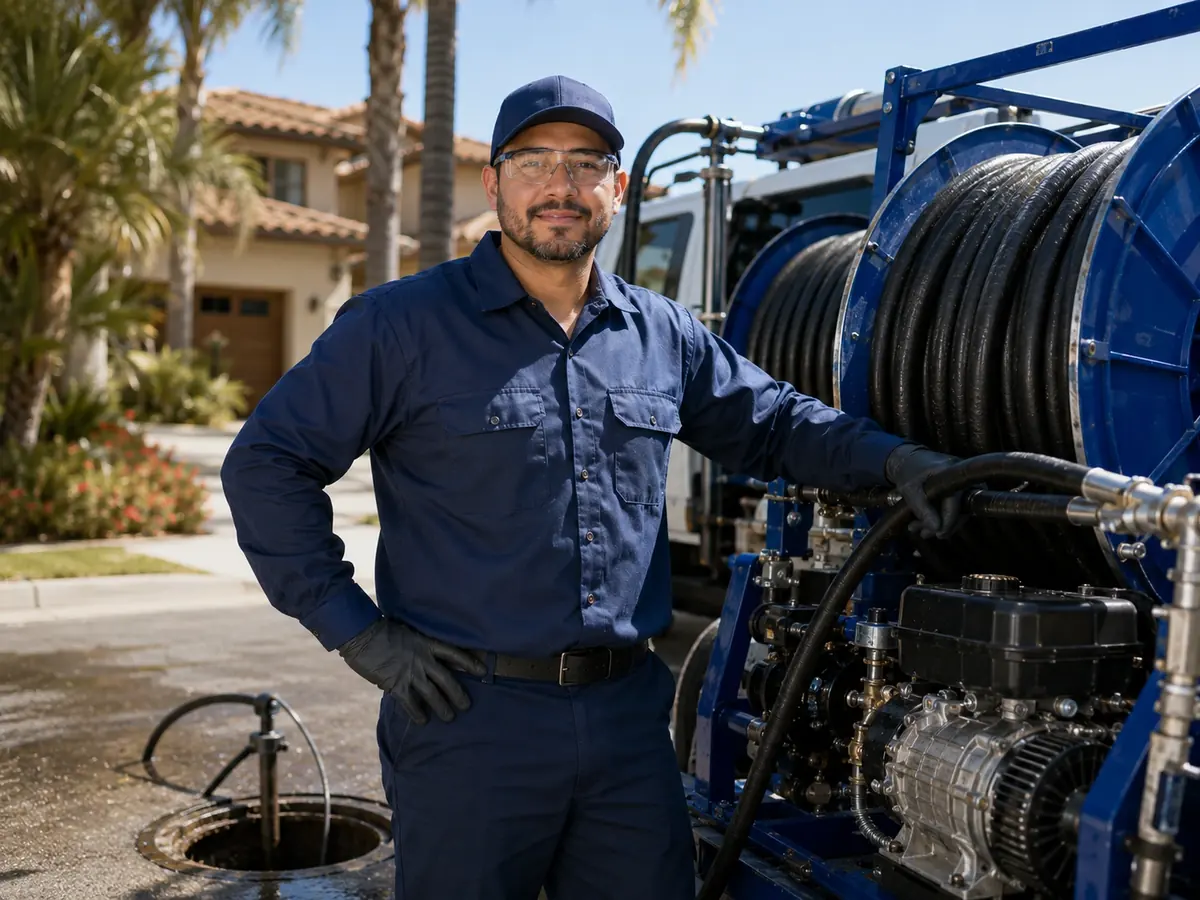 Hydro jet sewer cleaning in Kernville