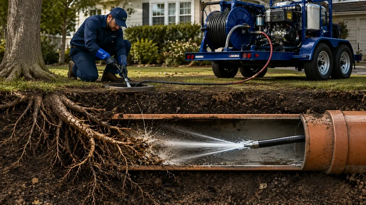 Tree Root Removal with Hydro Jetting in Kernville
